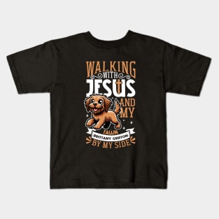 Jesus and dog - Griffon Fauve de Bretagne Kids T-Shirt